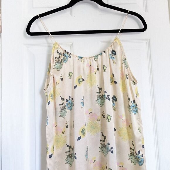 Tucker The Camisole Khaki Layered Floral in Charmeuse Silk Top - Picture 2 of 5